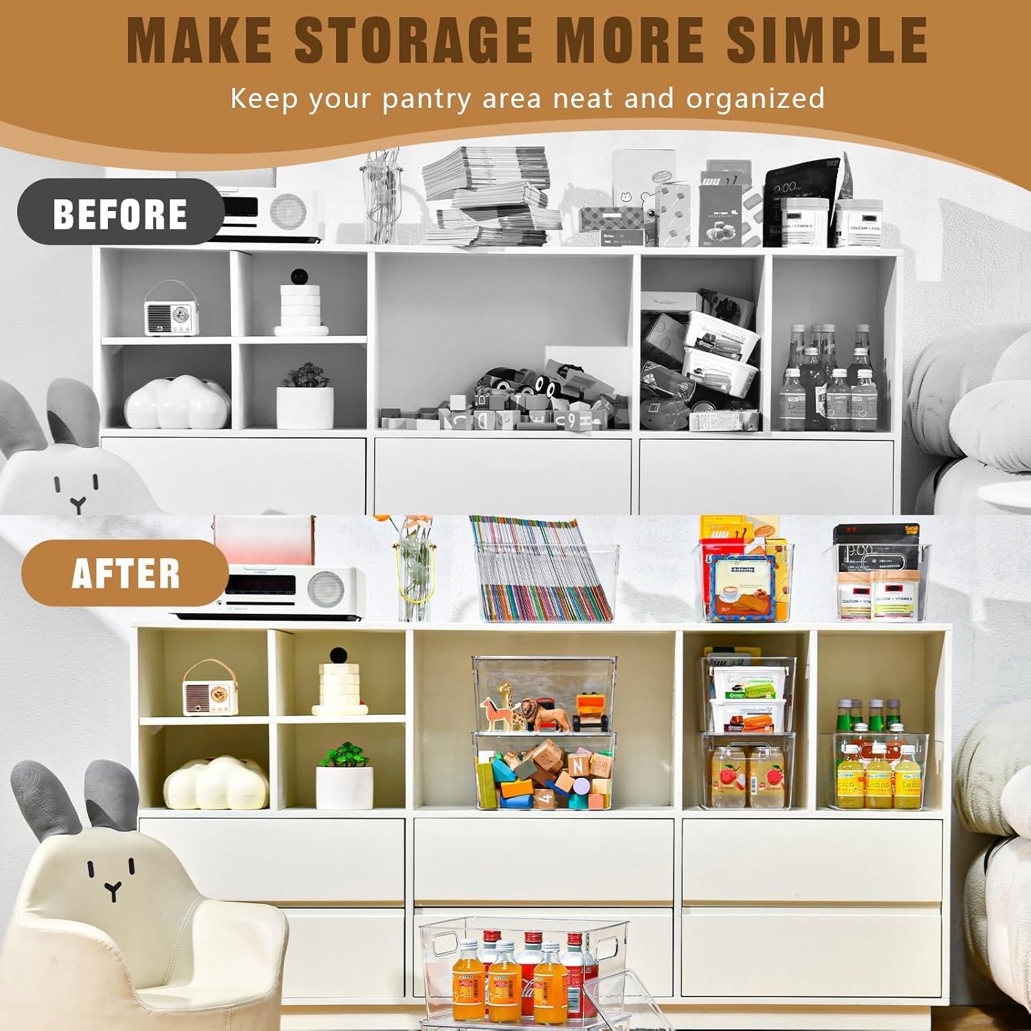 image12 Pack Clear Storage Bins with Lids 7 Quart Stackable Storage Boxes for Storage and Organization Plastic Storage Containers with Lids Plastic Bins with Handles for Office Bedroom Study RoomWith Lids