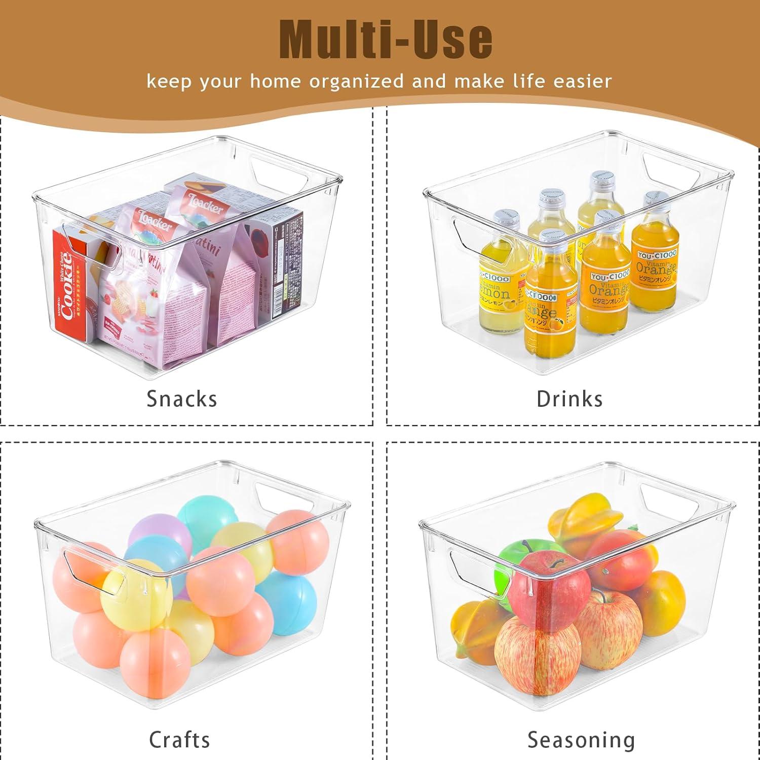 image12 Pack Clear Storage Bins with Lids 7 Quart Stackable Storage Boxes for Storage and Organization Plastic Storage Containers with Lids Plastic Bins with Handles for Office Bedroom Study RoomWith Lids