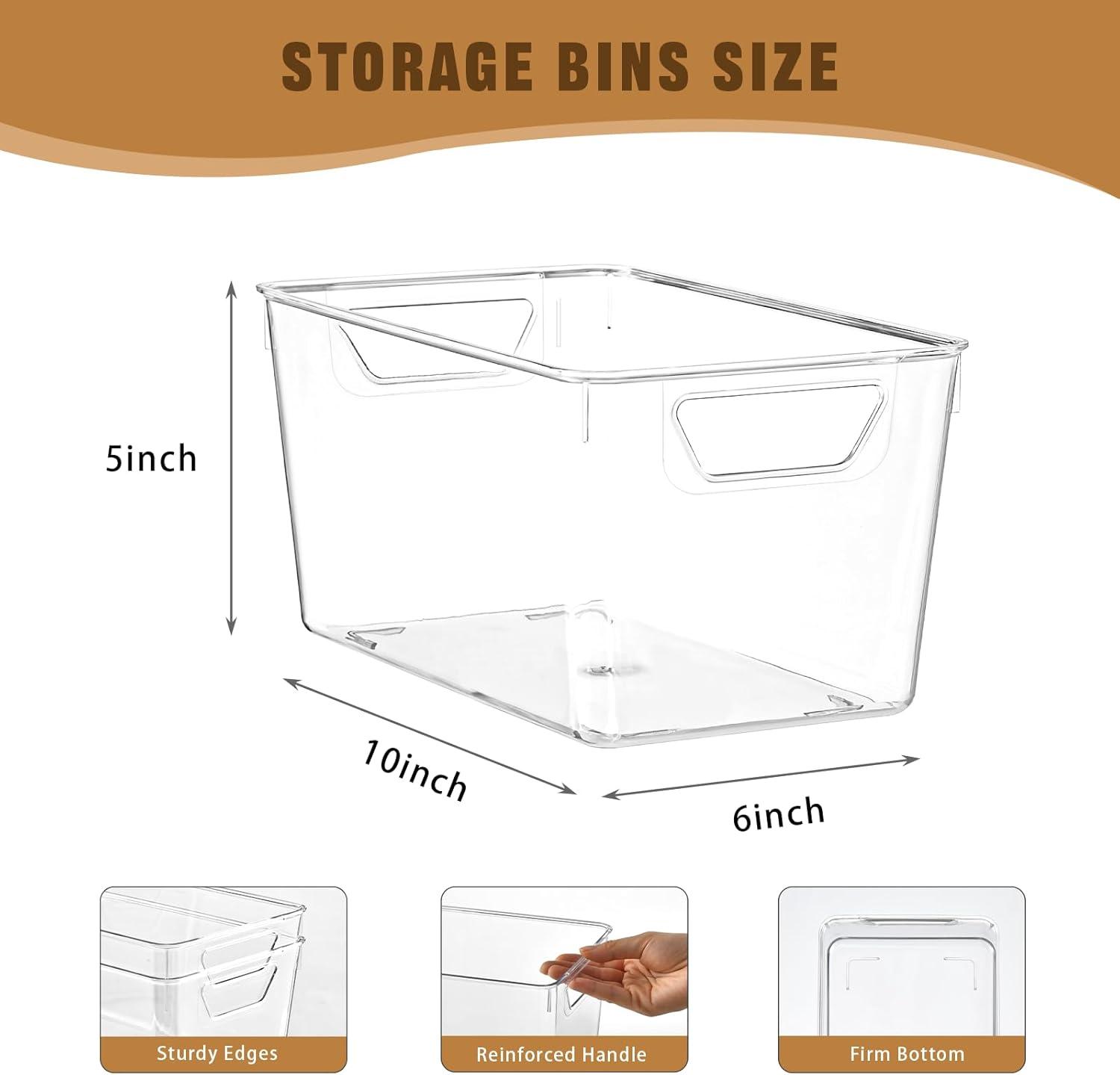 image6 Pack Large Clear Plastic Storage BinsPlastic Containers with Handle for Pantry Organizer and StoragePerfect for KitchenFridgeCabinet ClosetBathroom Under Sink StorageMid 12pack