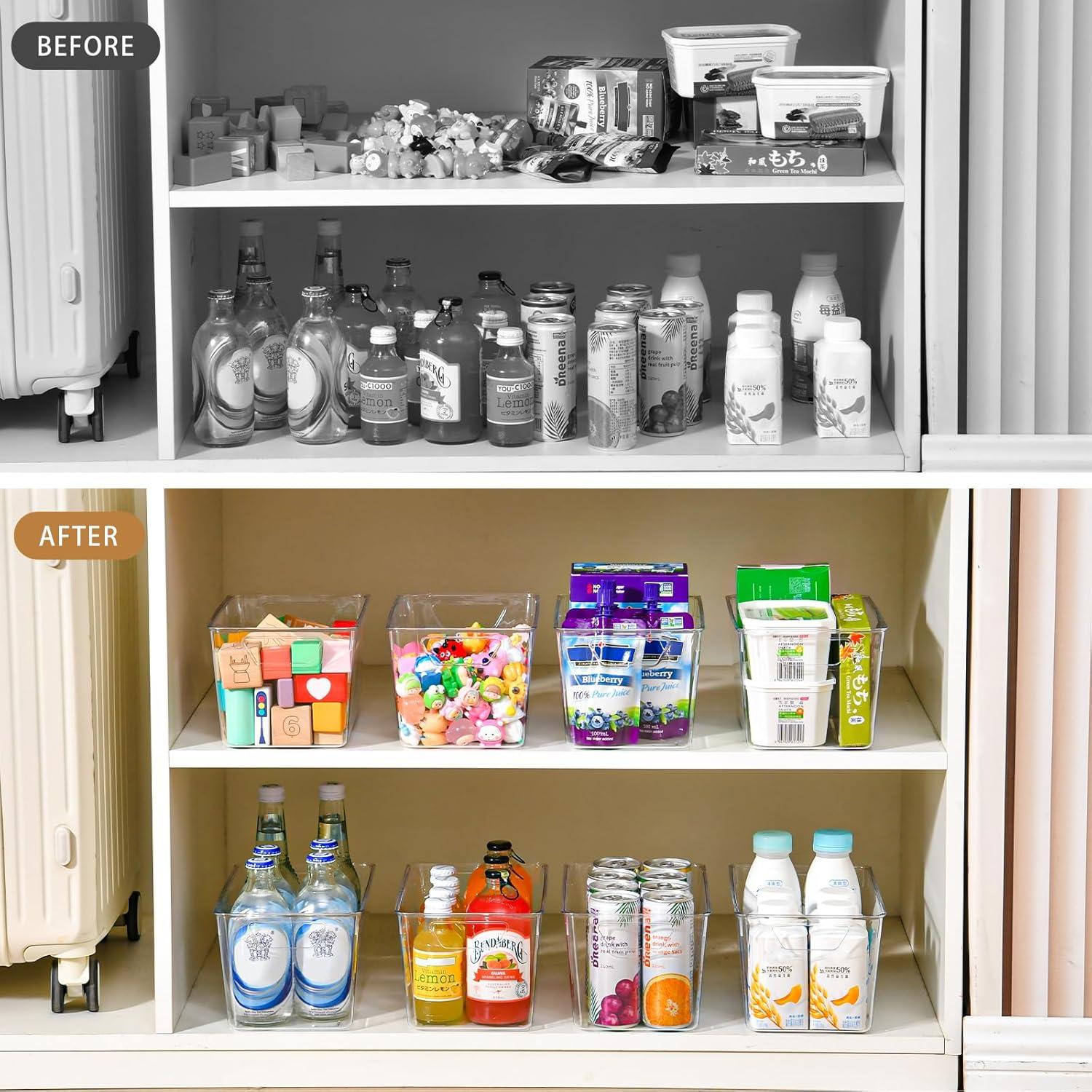 image6 Pack Large Clear Plastic Storage BinsPlastic Containers with Handle for Pantry Organizer and StoragePerfect for KitchenFridgeCabinet ClosetBathroom Under Sink StorageMid 12pack