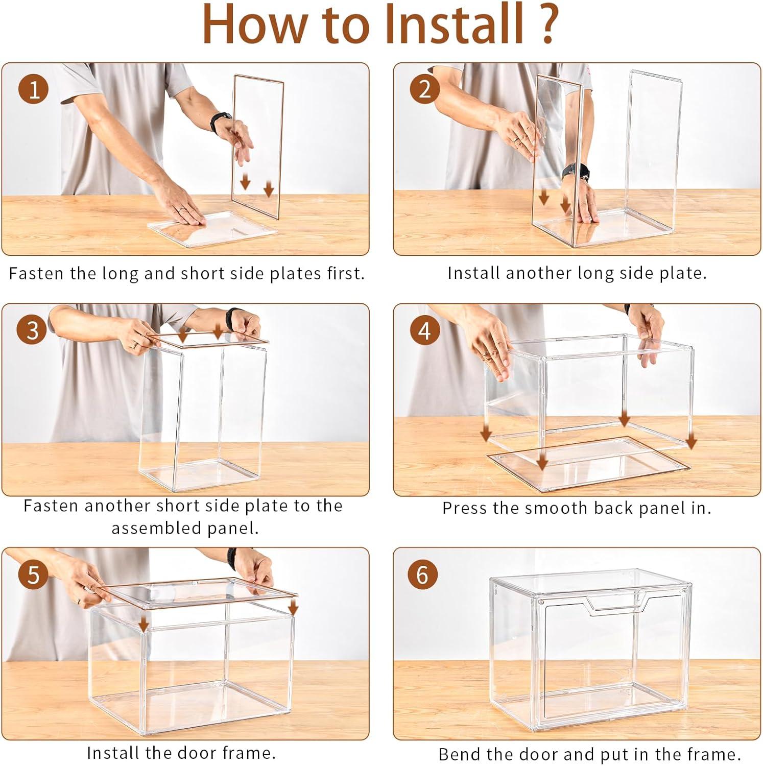 imageStackable Storage BinsClear Acrylic Display Case Acrylic Boxes with Lids Stackable Storage for Handbags ampamp Purse Magnetic Lid Storage Bins for Home Organization1 Pack9
