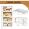 image10 Pack Closet Organizers and StorageClear Stackable Plastic Storage Bins with Lids Magnetic DoorsClothes Organizers and StoragePlastic Craft Containers for Wardrobe Kitchen Bathroom OfficeClear 4Pack