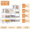 image10 Pack Closet Organizers and StorageClear Stackable Plastic Storage Bins with Lids Magnetic DoorsClothes Organizers and StoragePlastic Craft Containers for Wardrobe Kitchen Bathroom OfficeClear 6Pack