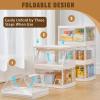 image10 Pack Closet Organizers and StorageClear Stackable Plastic Storage Bins with Lids Magnetic DoorsClothes Organizers and StoragePlastic Craft Containers for Wardrobe Kitchen Bathroom OfficeClear 3Pack