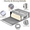 imageBed Sheet Organizers and Storage 8 Pack Linen Closet Organizers with Adjustable Zipper Foldable Bedding Storage for Queen or King Size Bedsheets Duvet Covers and PillowsGrey