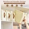 imageBed Sheet Organizers and Storage 8 Pack Linen Closet Organizers with Adjustable Zipper Foldable Bedding Storage for Queen or King Size Bedsheets Duvet Covers and PillowsPlus Zipper White
