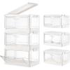 image10 Pack Closet Organizers and StorageClear Stackable Plastic Storage Bins with Lids Magnetic DoorsClothes Organizers and StoragePlastic Craft Containers for Wardrobe Kitchen Bathroom OfficeClear 3Pack