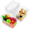 image6 Pack Large Clear Plastic Storage BinsPlastic Containers with Handle for Pantry Organizer and StoragePerfect for KitchenFridgeCabinet ClosetBathroom Under Sink StorageLarge 6Pack
