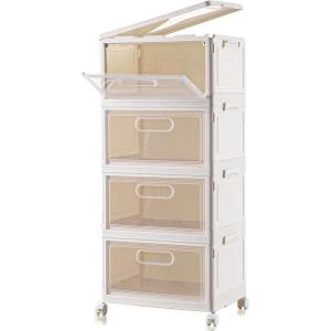 image10 Pack Closet Organizers and StorageClear Stackable Plastic Storage Bins with Lids Magnetic DoorsClothes Organizers and StoragePlastic Craft Containers for Wardrobe Kitchen Bathroom OfficeNon Clear 4pack