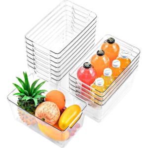 image6 Pack Large Clear Plastic Storage BinsPlastic Containers with Handle for Pantry Organizer and StoragePerfect for KitchenFridgeCabinet ClosetBathroom Under Sink StorageMid 12pack
