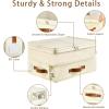 imageBed Sheet Organizers and Storage 4 Pack Linen Closet Organizers with Adjustable Zipper Foldable Bedding Storage for Queen or King Size Bedsheets Duvet Covers and PillowsPlus Zipper White