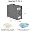 imageBed Sheet Organizers and Storage 4 Pack Linen Closet Organizers with Adjustable Zipper Foldable Bedding Storage for Queen or King Size Bedsheets Duvet Covers and PillowsGrey