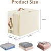 imageBed Sheet Organizers and Storage 4 Pack Linen Closet Organizers with Adjustable Zipper Foldable Bedding Storage for Queen or King Size Bedsheets Duvet Covers and PillowsPlus Zipper White