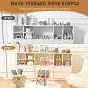 image12 Pack Middle Stackable Storage Boxes for Storage and Organization Clear Storage Bins with Lids Plastic Storage Containers with Lids Plastic Bins with Handles for Office Bedroom Study RoomWith Lids