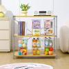 image12 Pack Middle Stackable Storage Boxes for Storage and Organization Clear Storage Bins with Lids Plastic Storage Containers with Lids Plastic Bins with Handles for Office Bedroom Study RoomWith Lids