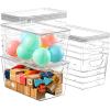 image12 Pack Middle Stackable Storage Boxes for Storage and Organization Clear Storage Bins with Lids Plastic Storage Containers with Lids Plastic Bins with Handles for Office Bedroom Study RoomWith Lids