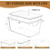 image12 Pack Middle Stackable Storage Boxes for Storage and Organization Clear Storage Bins with Lids Plastic Storage Containers with Lids Plastic Bins with Handles for Office Bedroom Study RoomWith Lids