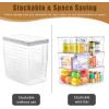 image12 Pack Middle Stackable Storage Boxes for Storage and Organization Clear Storage Bins with Lids Plastic Storage Containers with Lids Plastic Bins with Handles for Office Bedroom Study RoomWith Lids