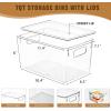 image12 Pack Middle Stackable Storage Boxes for Storage and Organization Clear Storage Bins with Lids Plastic Storage Containers with Lids Plastic Bins with Handles for Office Bedroom Study RoomWith Lids